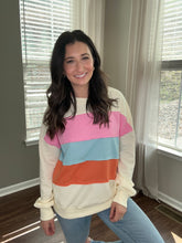 Load image into Gallery viewer, Colorful Color Block Sweatshirt - Spicy Chic Boutique
