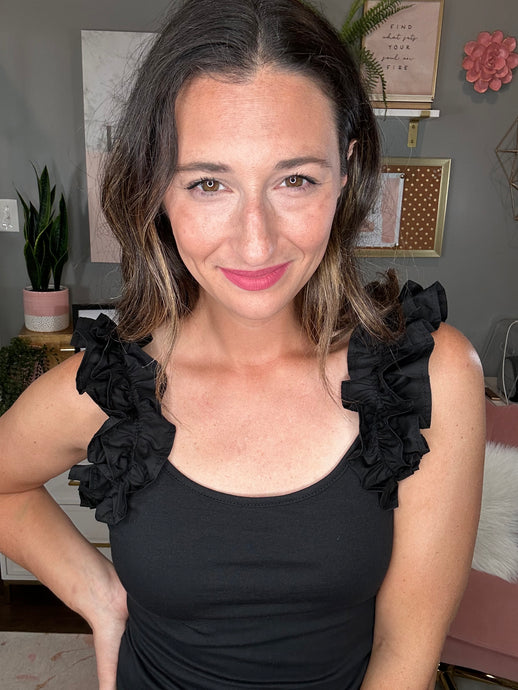 Midnight Ruffled Delight Tank - Spicy Chic Boutique