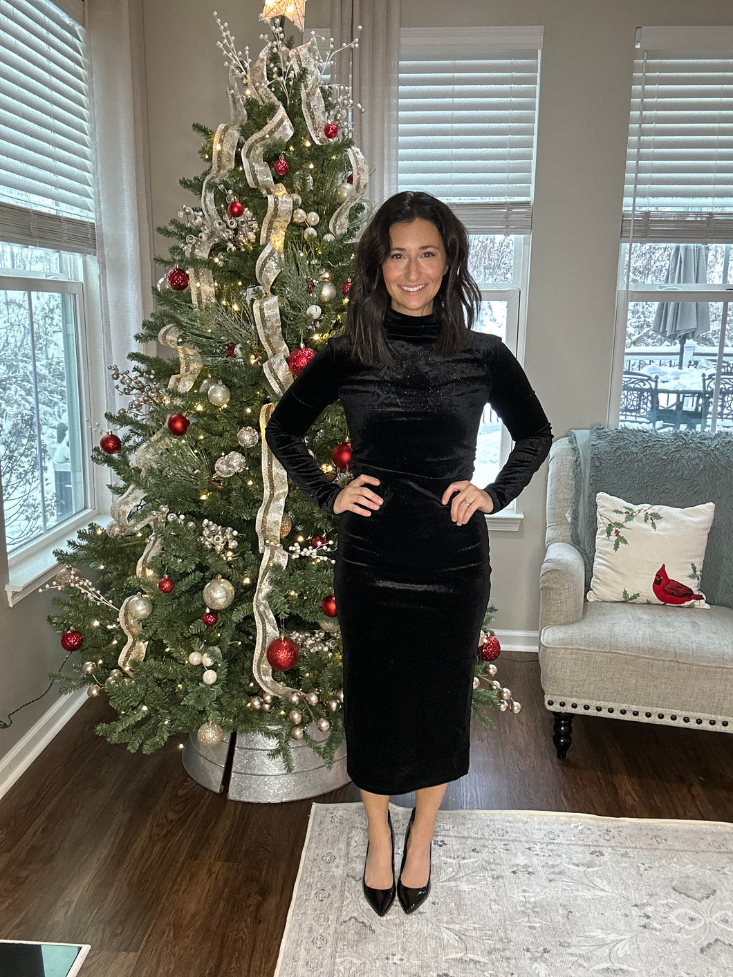 Black Velvet Shimmer Dress