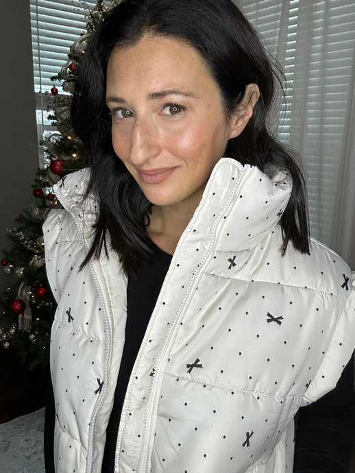 White Christmas Bow Vest