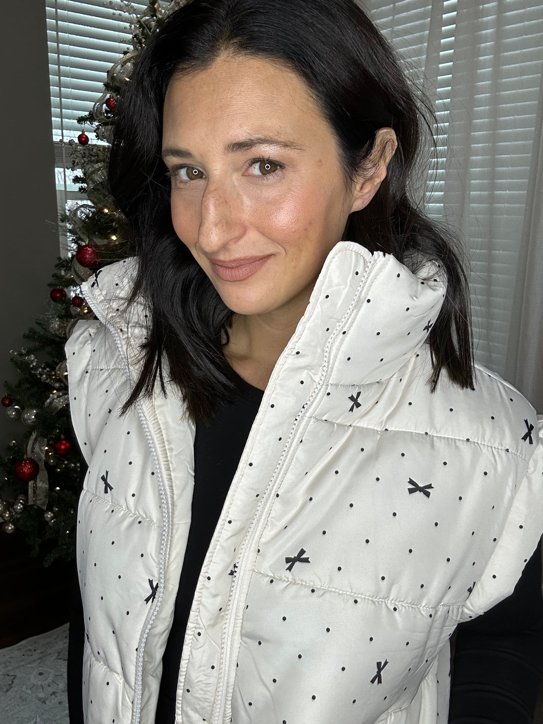 White Christmas Bow Vest