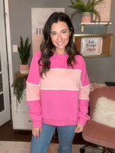 Load image into Gallery viewer, Pink Colorblock Sweatshirt - Spicy Chic Boutique