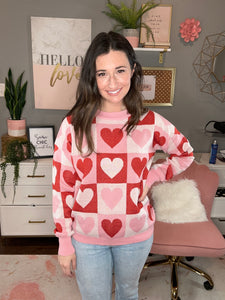 Don't Be a Square Heart Sweater - Spicy Chic Boutique