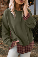 Load image into Gallery viewer, Plaid Patchwork Cozy Sweatshirt