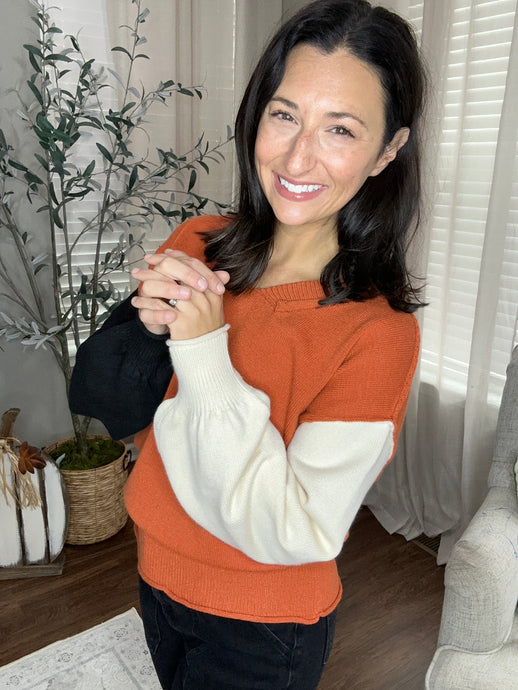 Fall Color Block Sweater