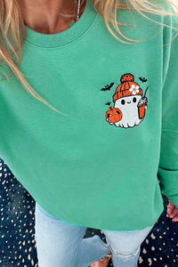 PREORDER: Green Embroidered Ghost Sweatshirt