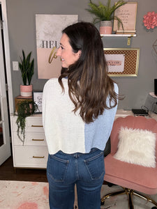 Cropped Color Block Sweater - Spicy Chic Boutique