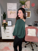 Load image into Gallery viewer, Deep Green Strappy Batwing Top - Spicy Chic Boutique