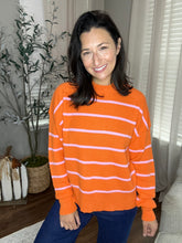 Load image into Gallery viewer, Chic Orange and Pink Striped Sweater
