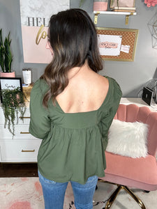 Go With the Flow Olive Top - Spicy Chic Boutique
