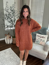 Load image into Gallery viewer, Cable Knit Sweater Dress