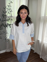 Load image into Gallery viewer, Stripe Contrast Oversized Blouse - Spicy Chic Boutique