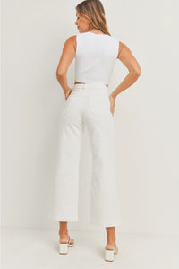 White Patch Pocket Wide Leg Jeans - Spicy Chic Boutique
