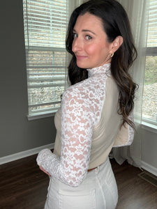 Lynette Lace Top (new color) - Spicy Chic Boutique