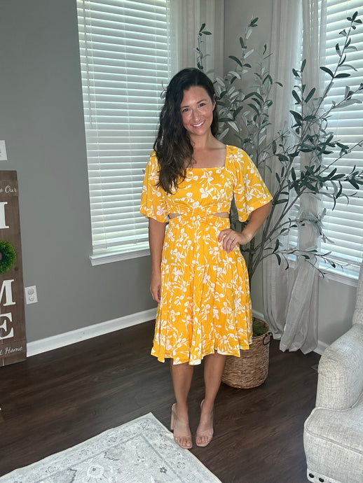 Sunshine Flutter Sleeve Dress - Spicy Chic Boutique
