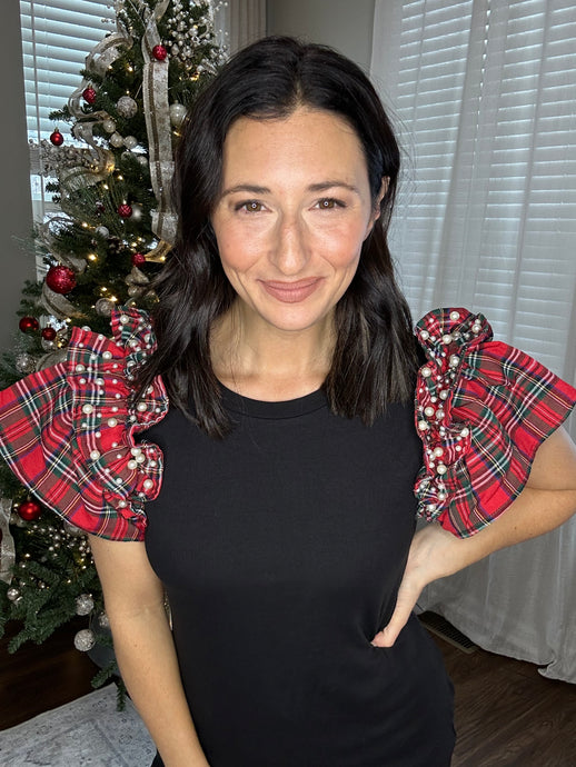 Pearl & Plaid Holiday Top