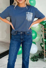 Load image into Gallery viewer, Denim Patch Pocket Tee - Spicy Chic Boutique