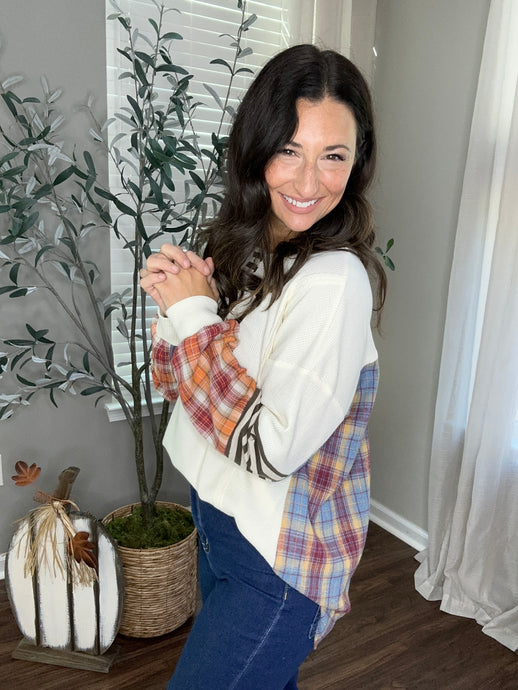 Waffle Patchwork Pullover