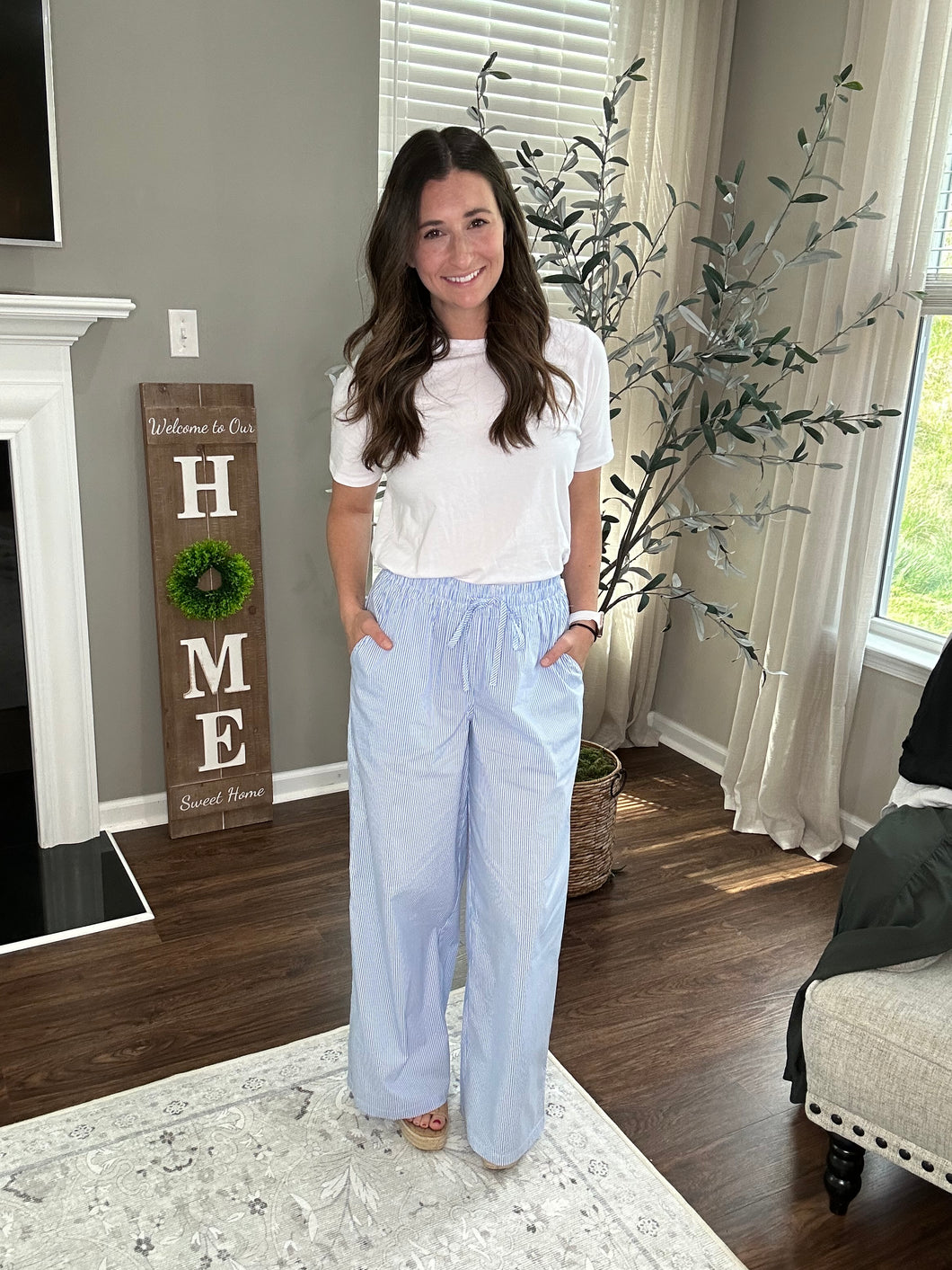 Wide Leg Pin-Striped Pants - Spicy Chic Boutique