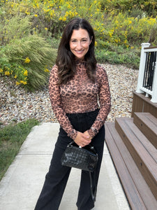 Leopard Chic Sheer Blouse