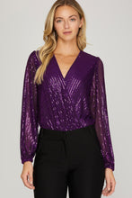Load image into Gallery viewer, Purple Sequin Bodysuit - Spicy Chic Boutique