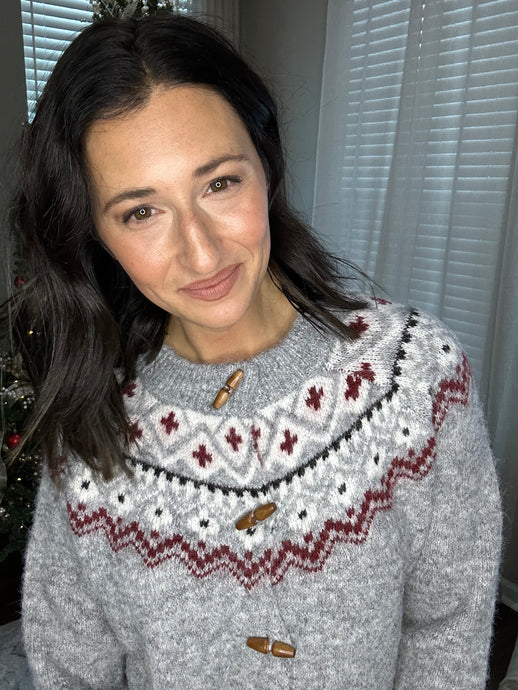 Winter Cheer Toggle Knit Sweater