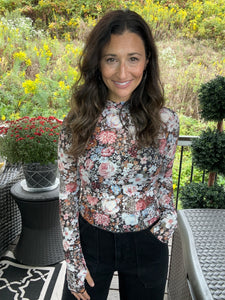 Moody Floral Mesh Top