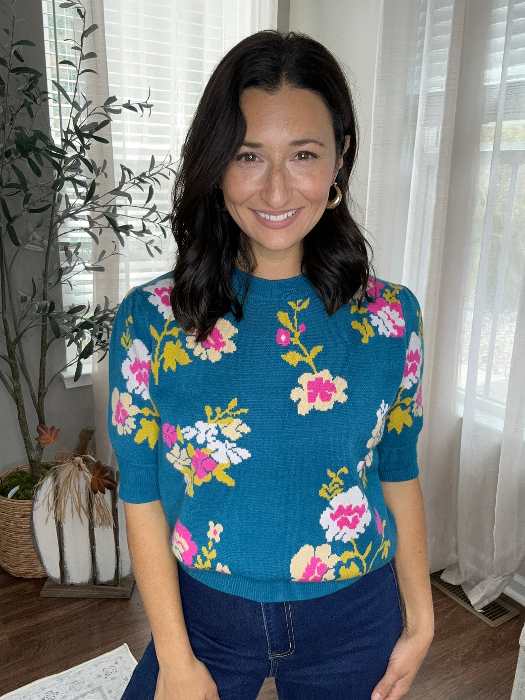 Vibrant Mood Floral Sweater