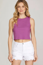 Load image into Gallery viewer, Purple Ribbed Cropped Tank - Spicy Chic Boutique