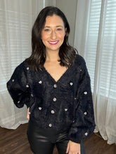 Load image into Gallery viewer, After Dark Sparkle Heart Cardigan - Spicy Chic Boutique
