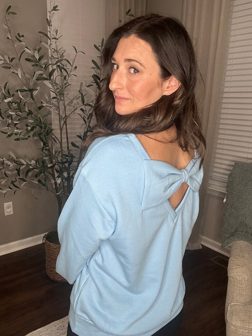 Back Bow Sweatshirt - Spicy Chic Boutique