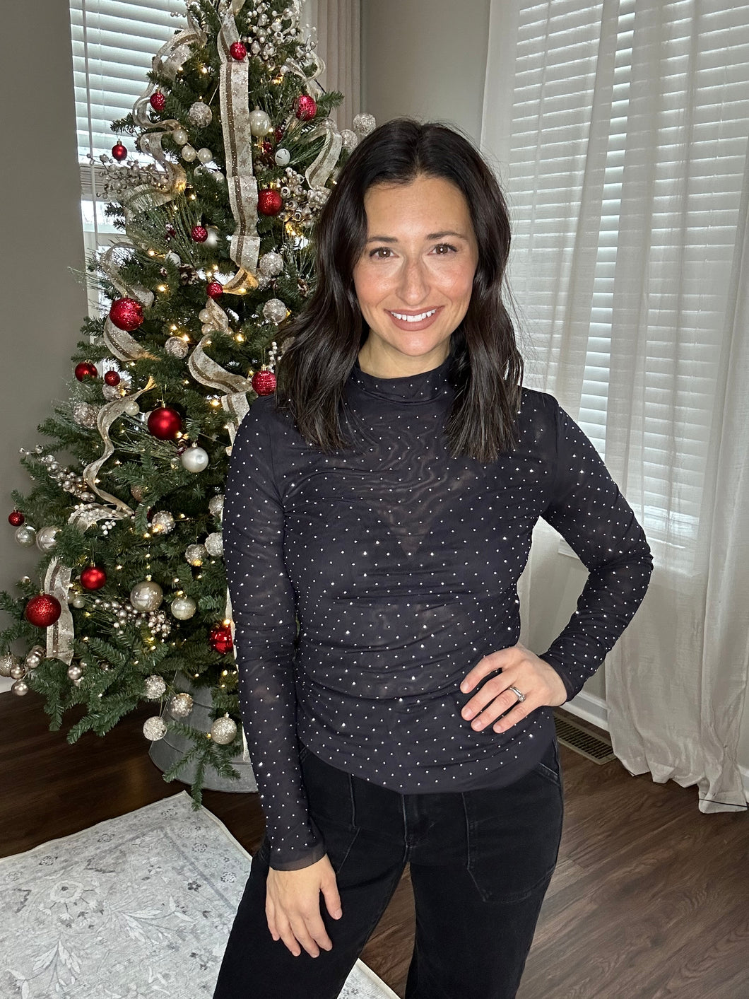 Glimmer & Glow Mesh Top