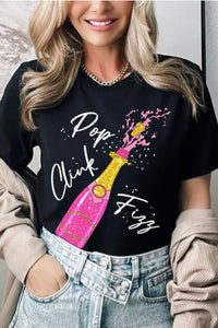 Pop, Clink, Fizz Tee - Spicy Chic Boutique