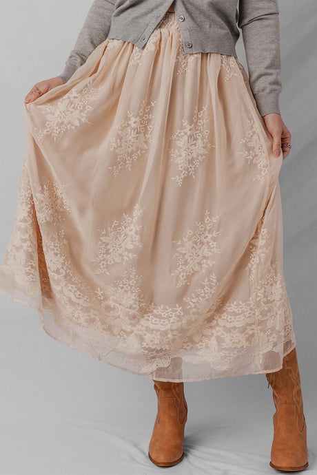 Floral Lace Maxi Skirt