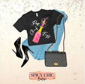 Pop, Clink, Fizz Tee - Spicy Chic Boutique