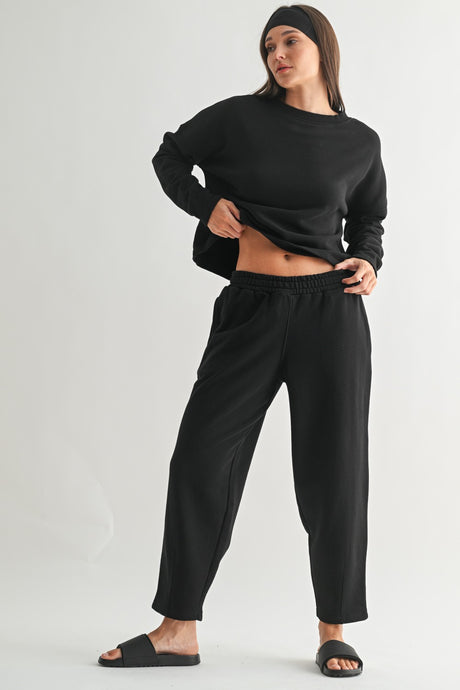 Cotton Fleece Wide Leg Lounge Pants - Spicy Chic Boutique