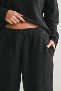 Cotton Fleece Wide Leg Lounge Pants - Spicy Chic Boutique