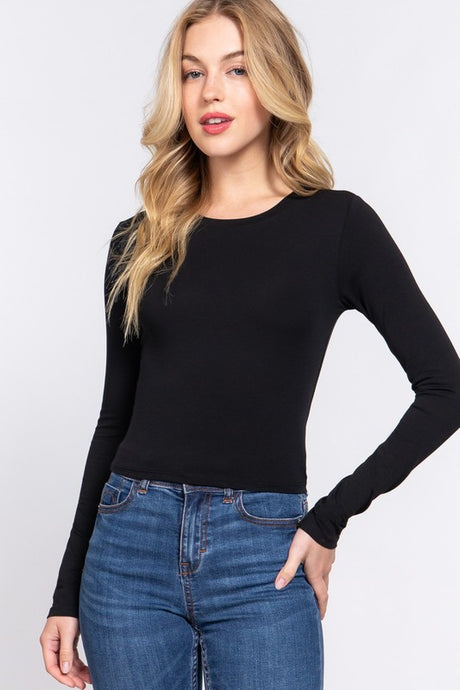 Basic Black Crop Top