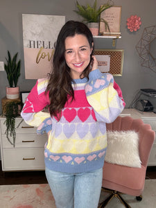 Happy Hearts Sweater - Spicy Chic Boutique