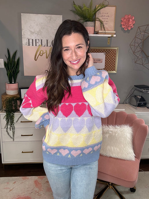 Happy Hearts Sweater - Spicy Chic Boutique