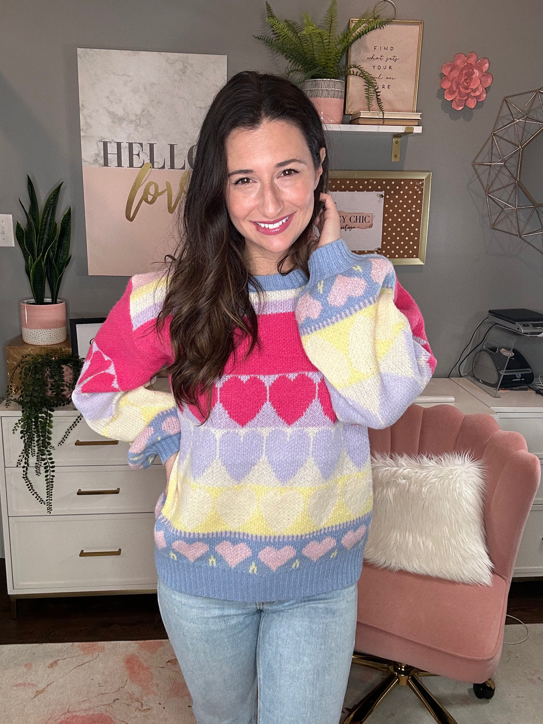 Happy Hearts Sweater - Spicy Chic Boutique