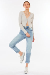 High Rise Paper Bag Mom Jeans - Spicy Chic Boutique
