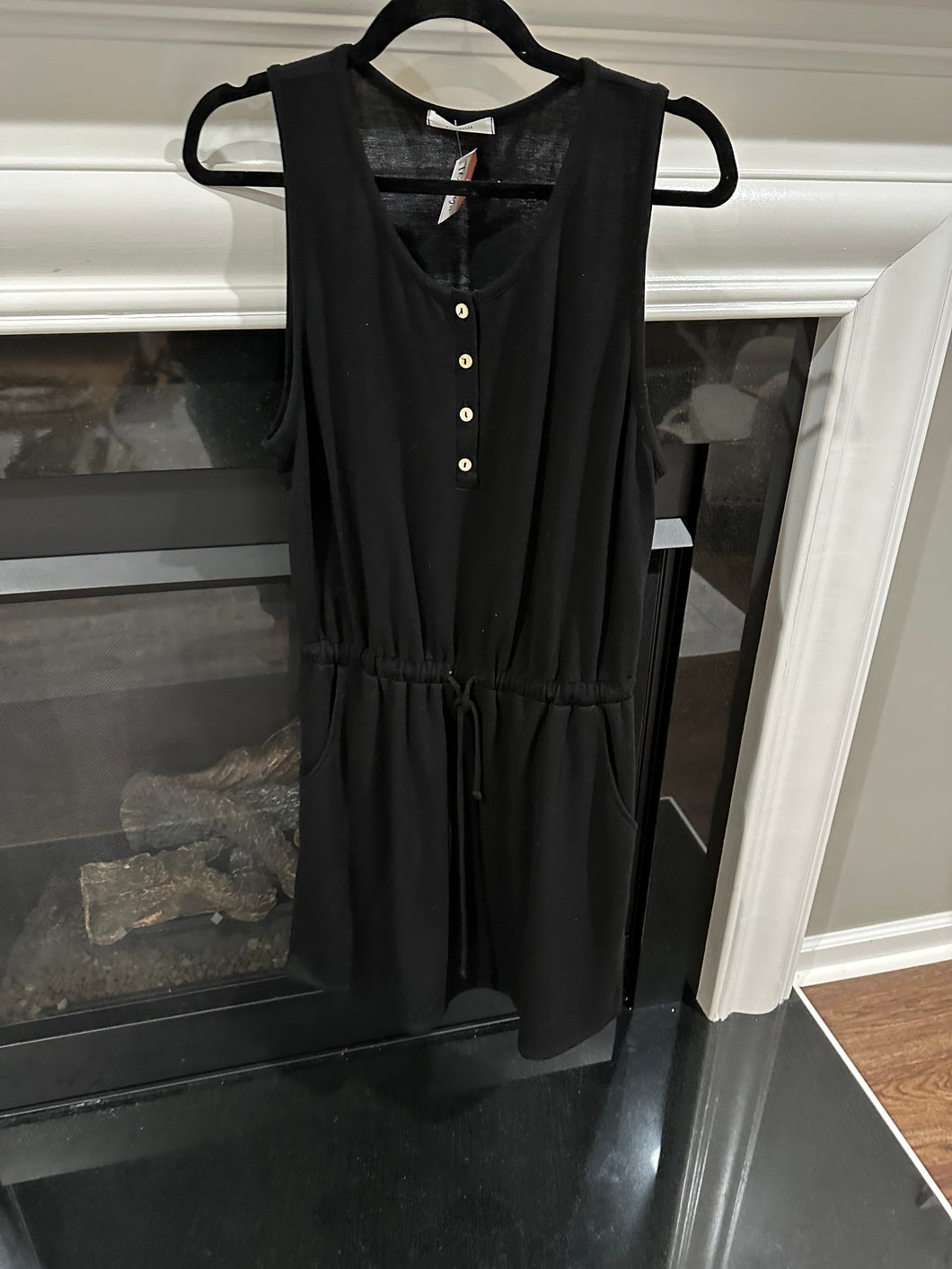 Black Button Dress (final sale) - Spicy Chic Boutique