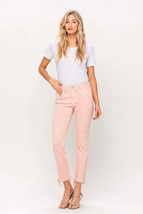 Just Peachy Frayed Hem Jeans - Spicy Chic Boutique