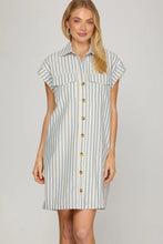 Load image into Gallery viewer, Polished Striped Shirt Dress - Spicy Chic Boutique