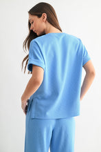 Load image into Gallery viewer, Skies are Blue Ribbed Lounge Tee - Spicy Chic Boutique