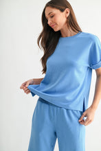 Load image into Gallery viewer, Skies are Blue Ribbed Lounge Tee - Spicy Chic Boutique