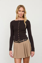 Load image into Gallery viewer, Dark Roast Ribbed Cardigan - Spicy Chic Boutique