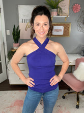 Load image into Gallery viewer, Royal Criss-Cross Top - Spicy Chic Boutique