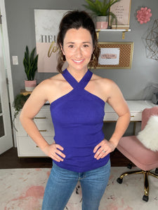 Royal Criss-Cross Top - Spicy Chic Boutique